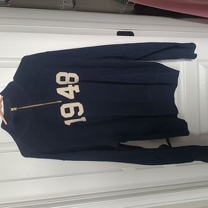 Double RL sweater mock turtleneck with quarter zip